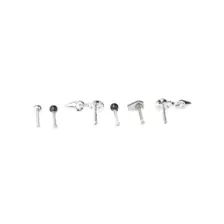 Multi-Pack CZ Skull Coffin Pin Nose Rings 6 Pack - 20 Gauge at Spencer's