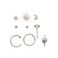 Multi-Pack Celestial CZ Nose Pins and Hoops 9 Pack - 20 Gauge at Spencer's