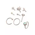Multi-Pack Celestial CZ Nose Pins and Hoops 9 Pack - 20 Gauge at Spencer's