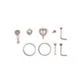 Multi-Pack Pink CZ Heart Nose Pins and Hoops 9 Pack - 20 Gauge at Spencer's
