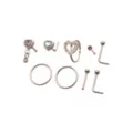 Multi-Pack Pink CZ Heart Nose Pins and Hoops 9 Pack - 20 Gauge at Spencer's