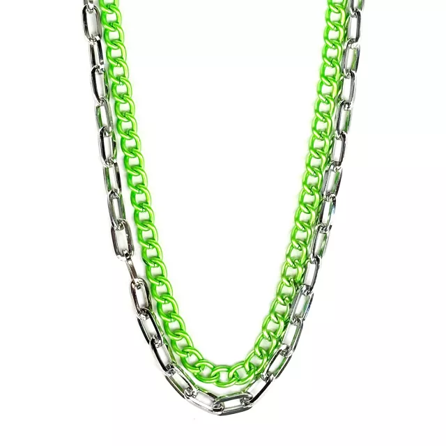 Green and Silvertone Wallet Chain at Spencer's