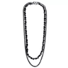 Multi-Pack Hematite Neck Hem and Rope Braid Necklaces - 2 Pack at Spencer's