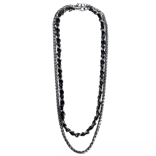 Multi-Pack Hematite Neck Hem and Rope Braid Necklaces - 2 Pack at Spencer's