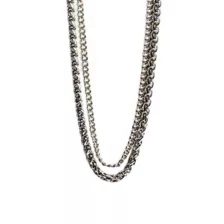 Multi-Pack Silvertone Braided Curb Chain Necklaces - 2 Pack at Spencer's