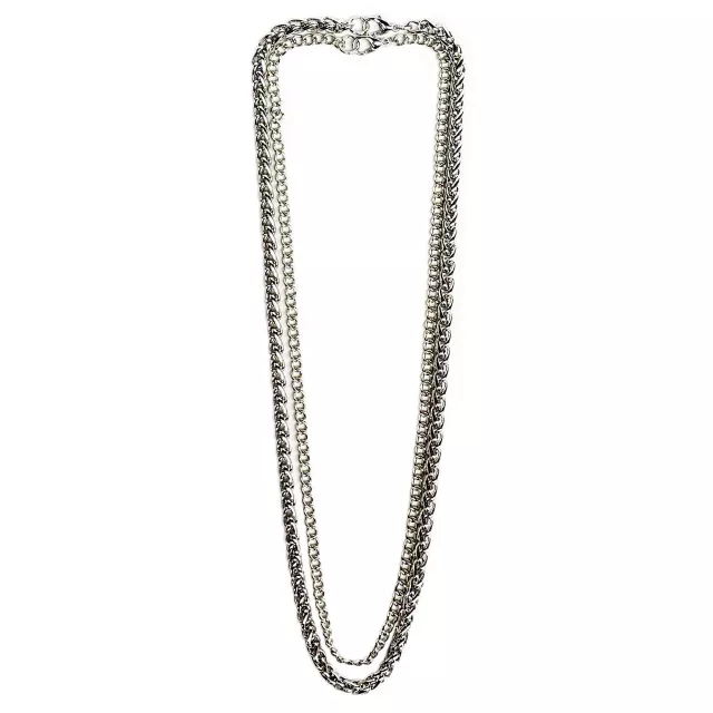 Multi-Pack Silvertone Braided Curb Chain Necklaces - 2 Pack at Spencer's
