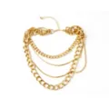 Goldtone Quadruple Row Simple Chain Choker Necklace at Spencer's