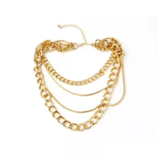Goldtone Quadruple Row Simple Chain Choker Necklace at Spencer's