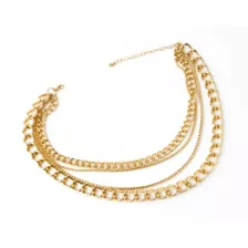 Goldtone Quadruple Row Simple Chain Choker Necklace at Spencer's