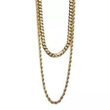 Multi-Pack Goldtone Curb Rope Chain Necklaces - 2 Pack at Spencer's