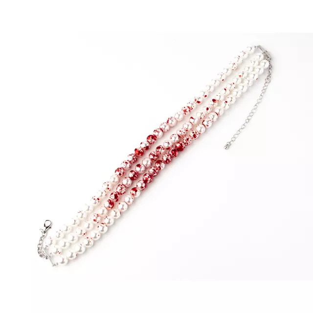 Pearl Effect Blood Choker Necklace