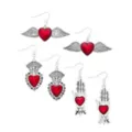 Multi-Pack Gothic Dangle Heart Earrings - 3 Pair at Spencer's
