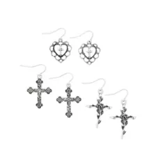 Multi-Pack Gothic Cross Dangle Earrings - 3 Pack at Spencer's