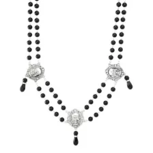 Black Skull Rosary Choker Necklace at Spencer's