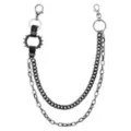 Black and Silvertone Spiked 2-Row Wallet Chain at Spencer's