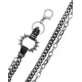 Black and Silvertone Spiked 2-Row Wallet Chain at Spencer's
