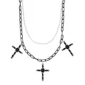 Black and Silver Cross 2-Row Wallet Chain at Spencer's