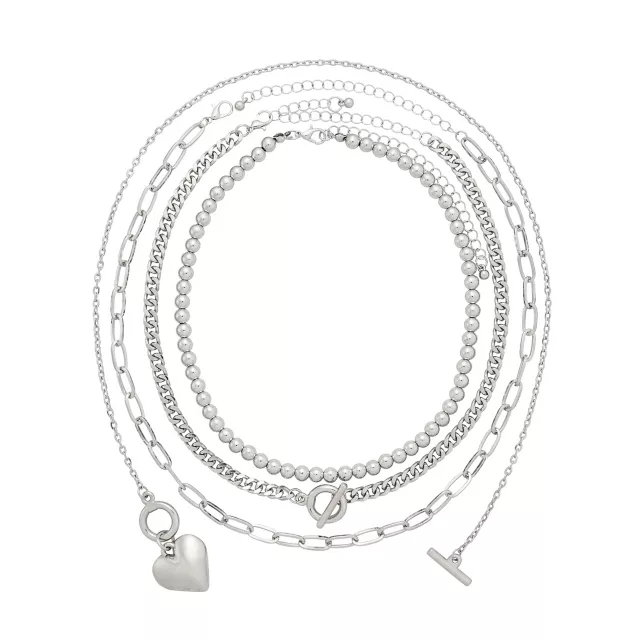 Multi-Pack Heart Chain Choker Necklaces - 4 Pack at Spencer's