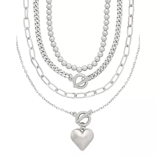 Multi-Pack Heart Chain Choker Necklaces - 4 Pack at Spencer's