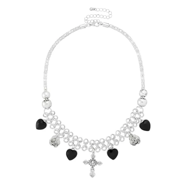 Cross Charm Choker Necklace at Spencer's
