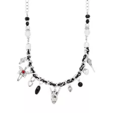 Gothic Beaded Charm Choker Necklace at Spencer's