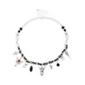 Gothic Beaded Charm Choker Necklace at Spencer's