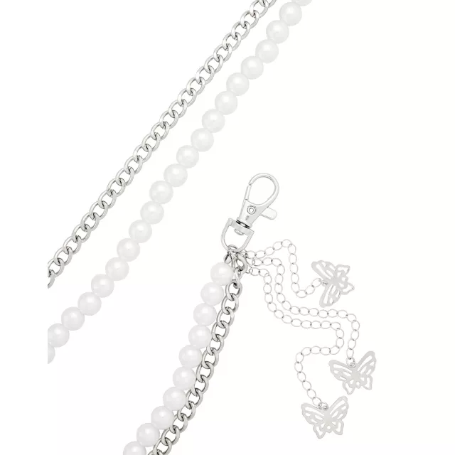 Double Row Pearl Butterfly Wallet Chain at Spencer's