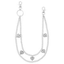 2-Row Heart Wallet Chain at Spencer's