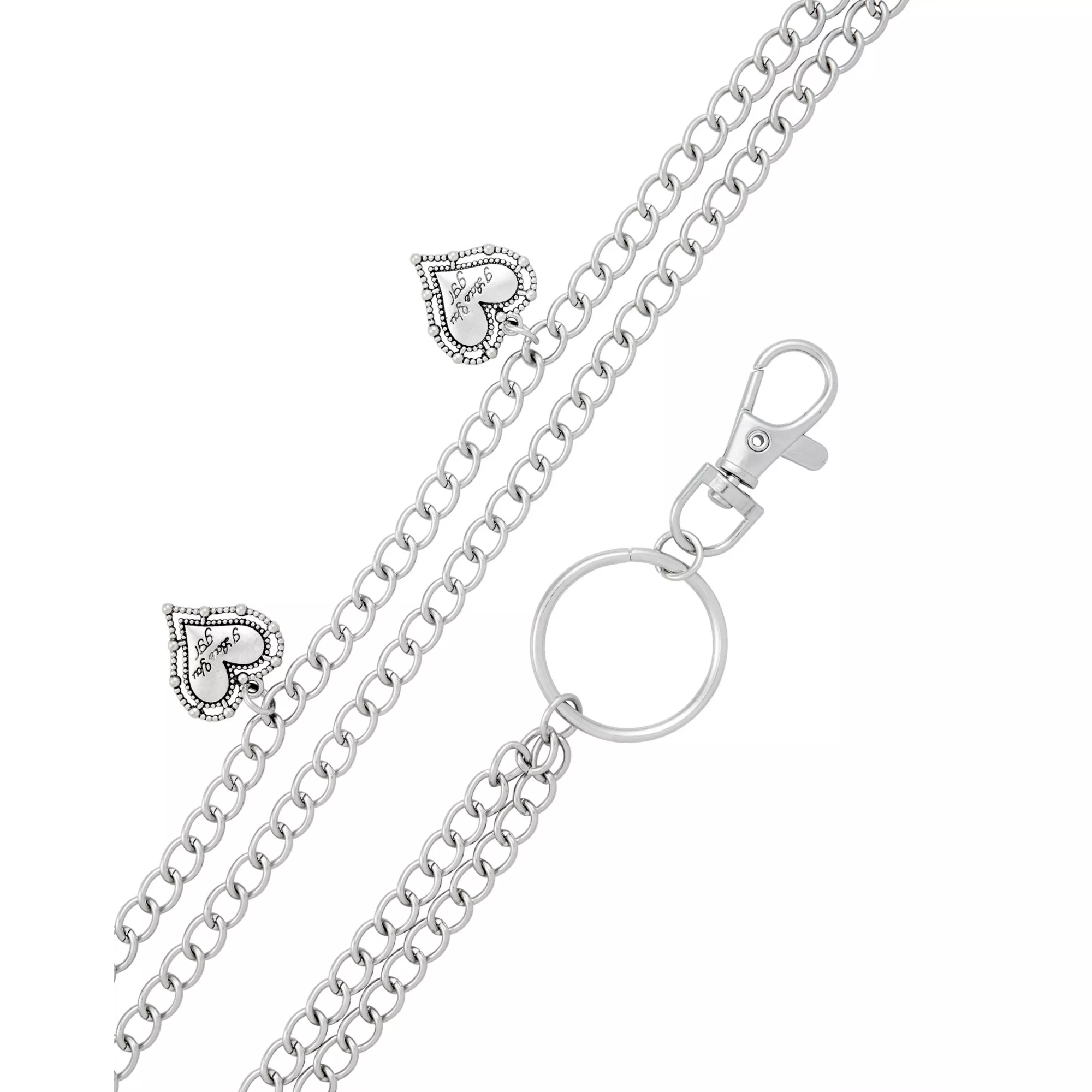 2-Row Heart Wallet Chain at Spencer's