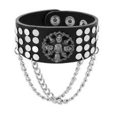 Skull Double Chain Cuff Bracelet at Spencer's