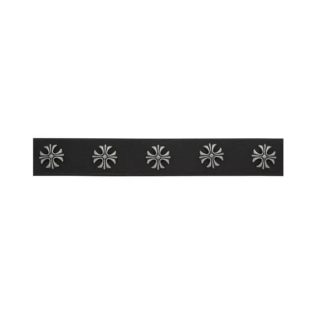 Black and Silvertone Decorative Cross Cuff Bracelet at Spencer's