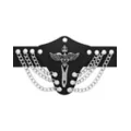 Black and Silvertone Winged 3-Row Chain Cuff Bracelet at Spencer's