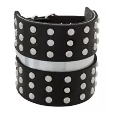 Black Double Buckle Studded Cuff Bracelet at Spencer's