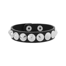 Black and Silvertone Studded Cuff Bracelet at Spencer's