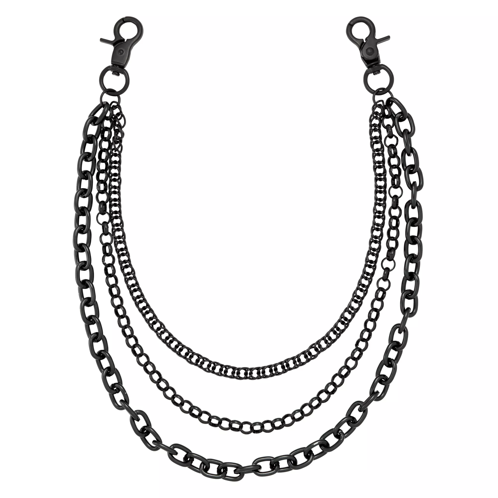 Black 3-Row Wallet Chain at Spencer's