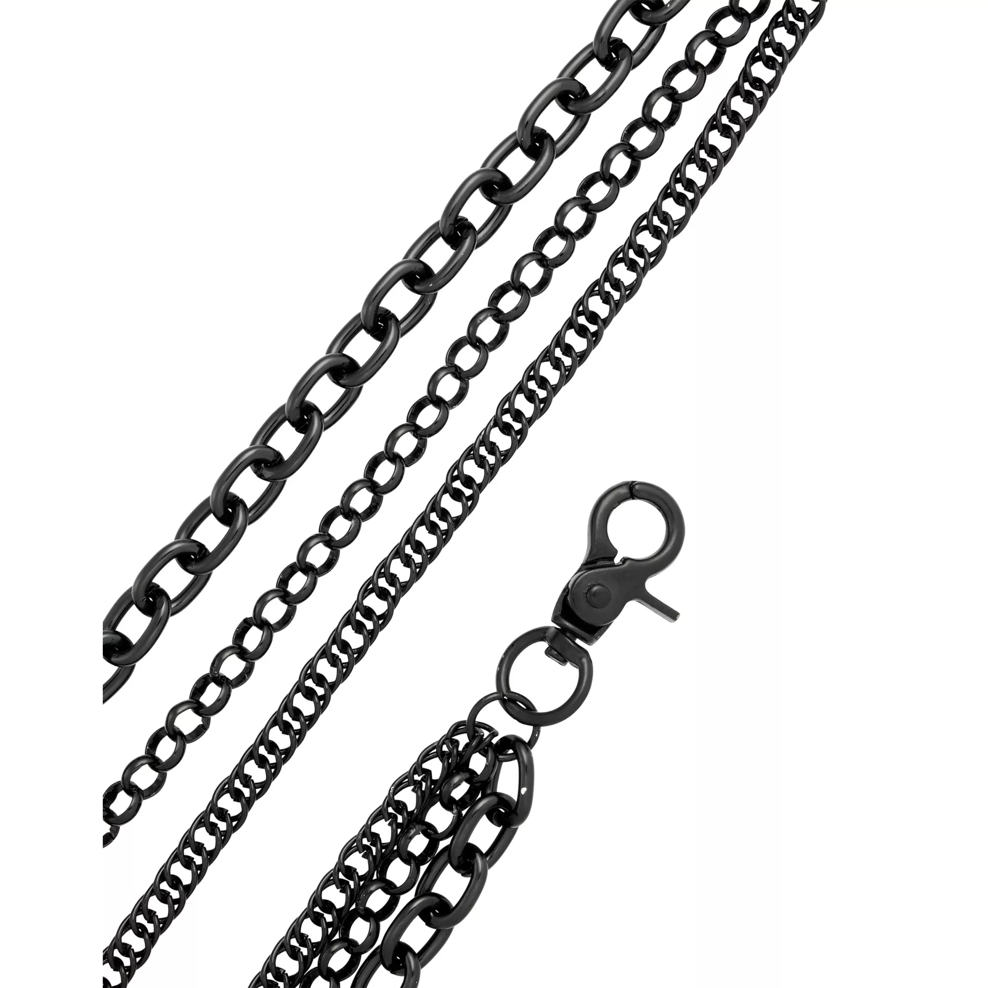 Black 3-Row Wallet Chain at Spencer's