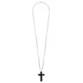 Silverplated Black Cross Pendant Chain Necklace at Spencer's