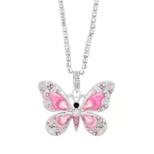 Pink Butterfly Chain Necklace at Spencer's