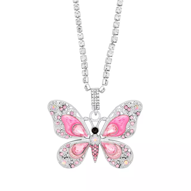 Pink Butterfly Chain Necklace at Spencer's