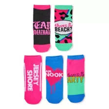 Multi-Pack Jersey Shore No Show Socks - 5 Pair at Spencer's