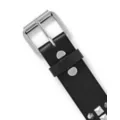 Black and Silvertone Studded Grommet Belt at Spencer's