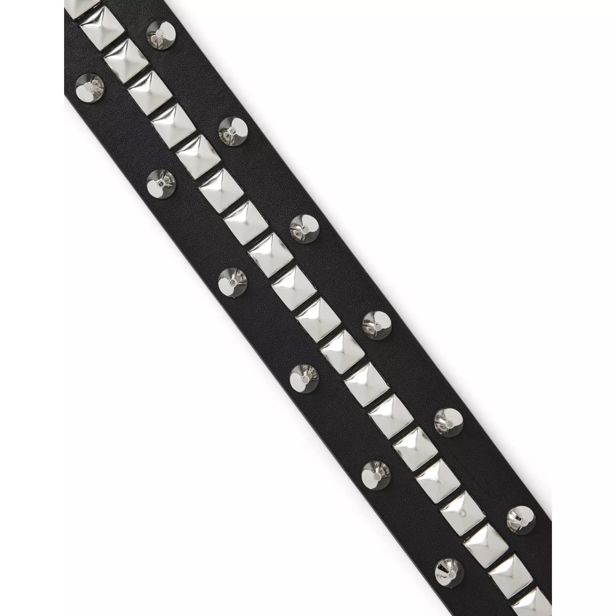 Black and Silvertone Studded Grommet Belt