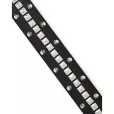 Black and Silvertone Studded Grommet Belt at Spencer's