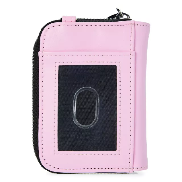 Pink and Black Playboy Lace-Up Zip Wallet