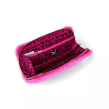 Pink Playboy Y2K Faux Fur Zip Wallet at Spencer's