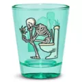 Squattin'' Scrollin' Skeleton Shot Glass - 2 oz. at Spencer's