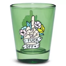 Green Fuck Off Floral Shot Glass - 2 oz. at Spencer's