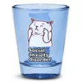 Blue Social Anxiety Cat Shot Glass - 2 oz. at Spencer's