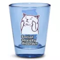 Blue Social Anxiety Cat Shot Glass - 2 oz. at Spencer's