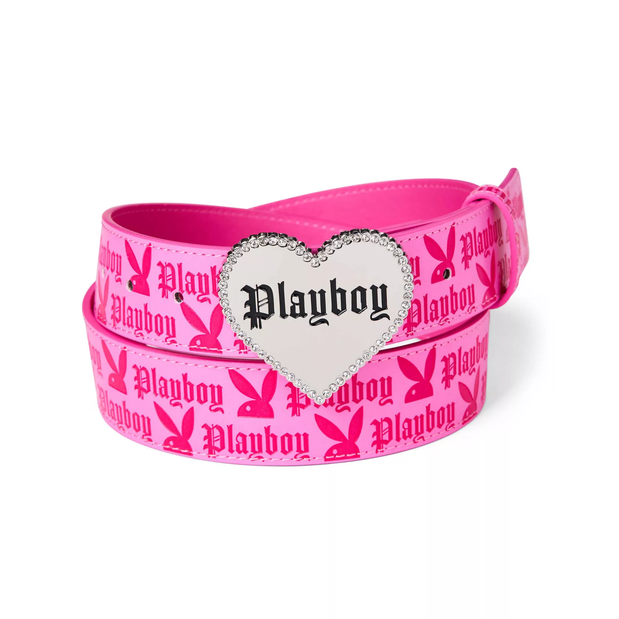 Pink Playboy Heart Buckle Belt